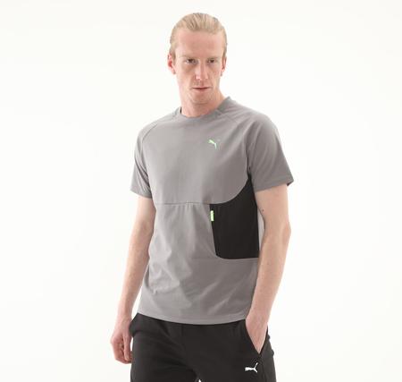 Puma Tech Pocket Tee Erkek T-Shirt Gri