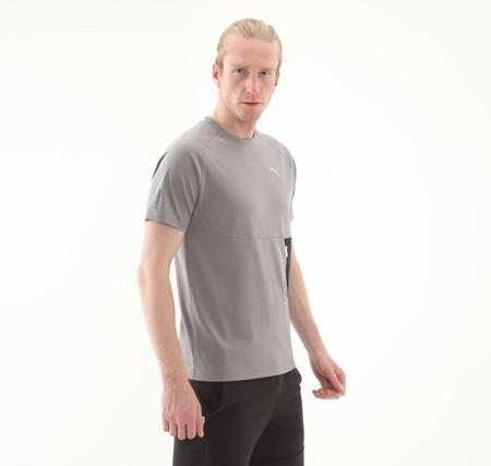 Puma Tech Pocket Tee Erkek T-Shirt Gri