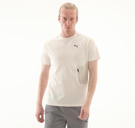 Puma Tech Pocket Tee Erkek T-Shirt Krem