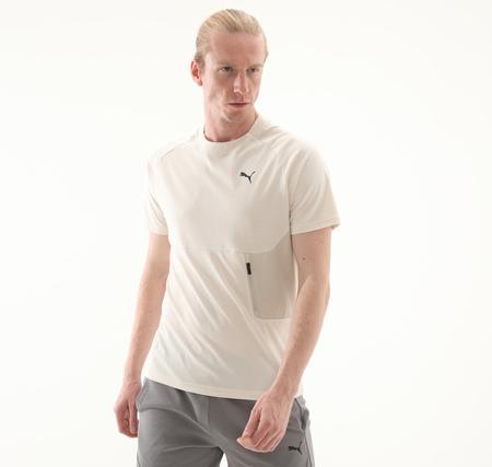 Puma Tech Pocket Tee Erkek T-Shirt Krem