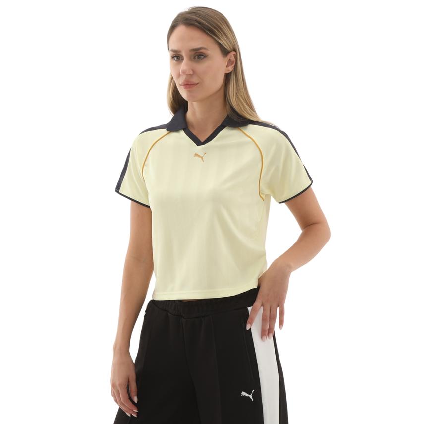 Puma T7 Relaxed Football Jersey Kadın T-Shirt Sarı Puma T7 Relaxed Football Jersey Kadın T-Shirt Sarı
