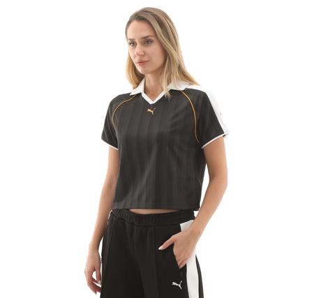 Puma T7 Relaxed Football Jersey Kadın T-Shirt Siyah Puma T7 Relaxed Football Jersey Kadın T-Shirt Siyah