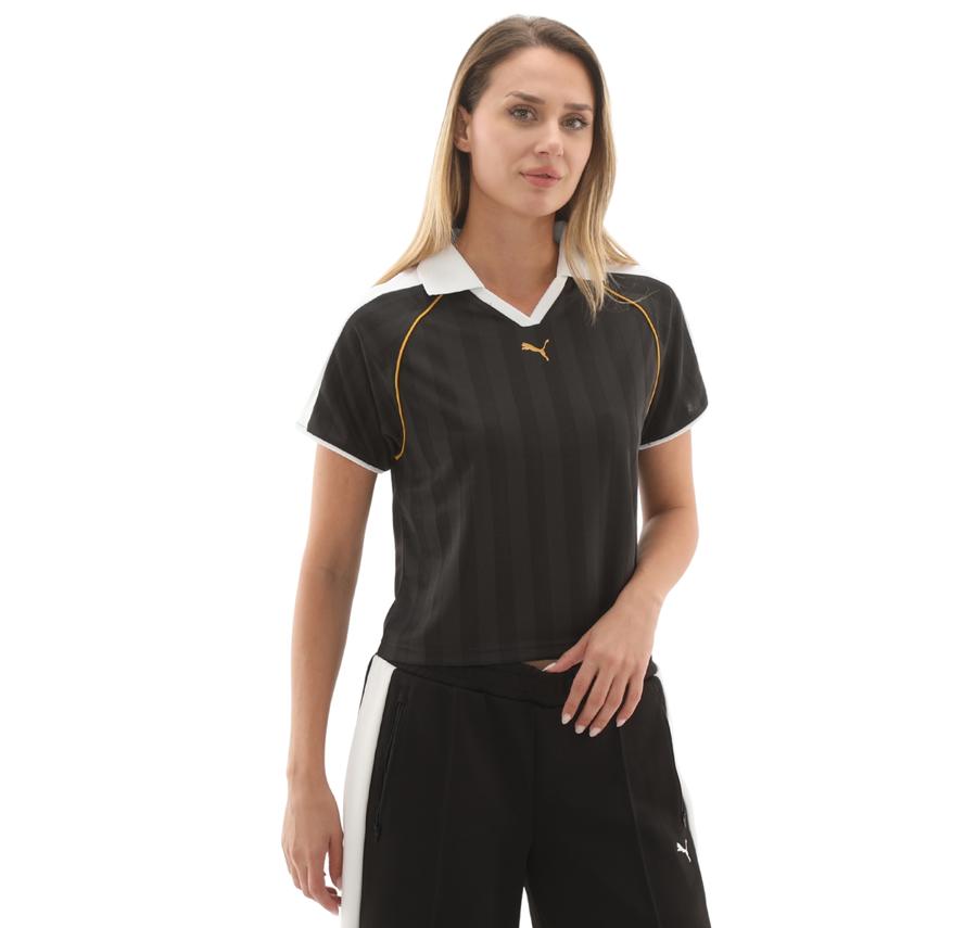 Puma T7 Relaxed Football Jersey Kadın T-Shirt Siyah Puma T7 Relaxed Football Jersey Kadın T-Shirt Siyah