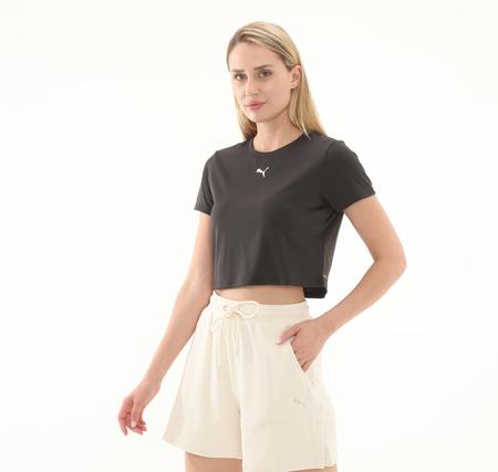 Puma Tad Essentıal W Baby Tee Kadın T-Shirt Siyah