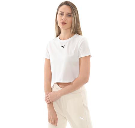 Puma Tad Essentıal W Baby Tee Kadın T-Shirt Beyaz