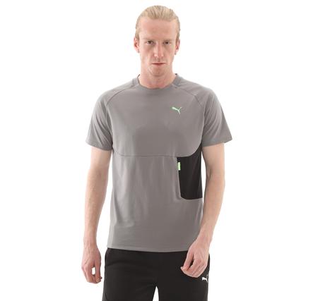 Puma Tech Pocket Tee Erkek T-Shirt Gri