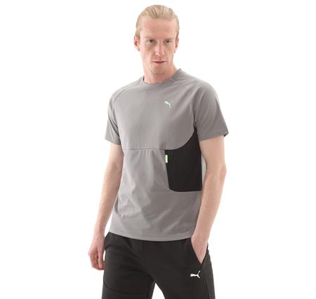 Puma Tech Pocket Tee Erkek T-Shirt Gri
