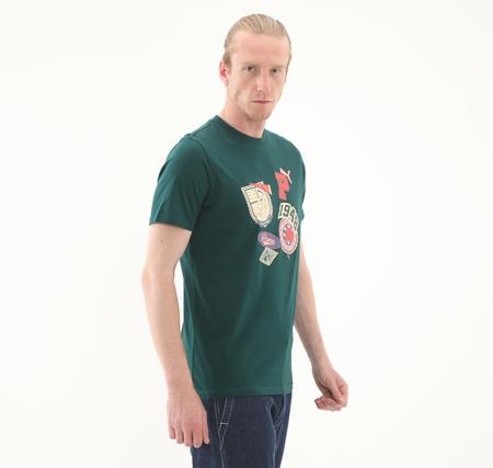 Puma Wardrobe Ess Graphic Tee Erkek T-Shirt Yeşil