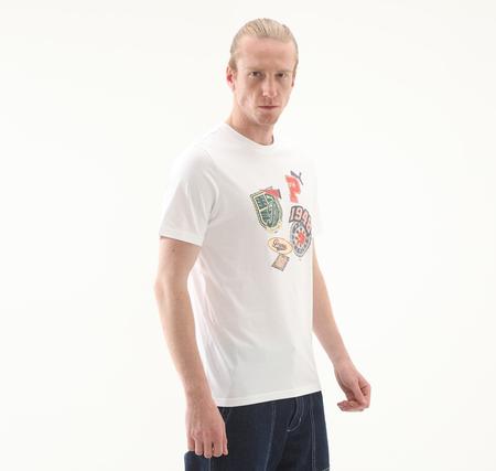 Puma Wardrobe Ess Graphic Tee Erkek T-Shirt Beyaz