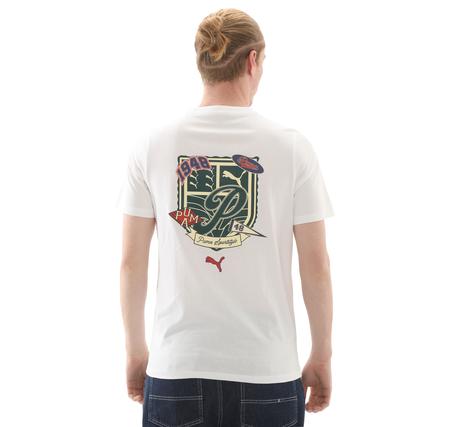 Puma Wardrobe Ess Graphic Tee Erkek T-Shirt Beyaz