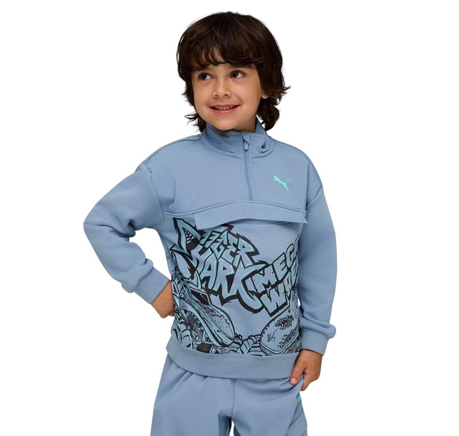 Puma X Hot Wheels Hz Crew Çocuk Sweatshirt Mavi Puma X Hot Wheels Hz Crew Çocuk Sweatshirt Mavi