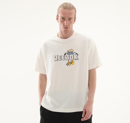 Reebok 5M Funny Tee Erkek T-Shirt Beyaz