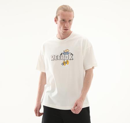 Reebok 5M Funny Tee Erkek T-Shirt Beyaz