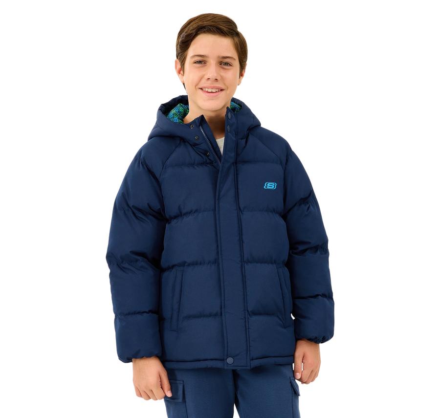 Skechers B Puffer Jacket Çocuk Mont Lacivert Skechers B Puffer Jacket Çocuk Mont Lacivert