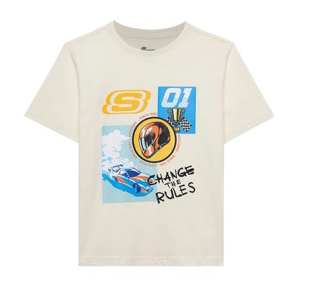 Skechers B Regular Fit Graphic Tee T-Shirt Çocuk Krem