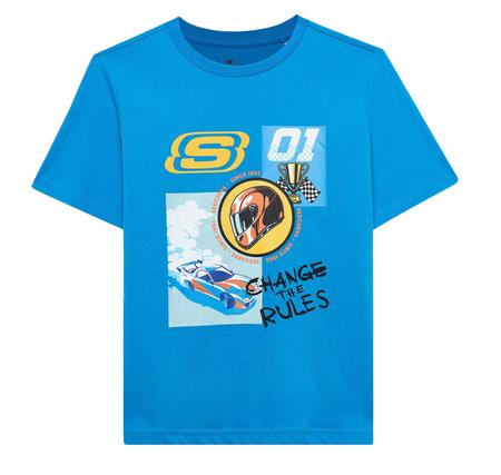 Skechers B Regular Fit Graphic Tee T-Shirt Çocuk Mavi