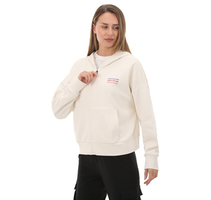 Skechers Essential W Full Zip Hoodie Sweatshirt Kadın Ceket Beyaz