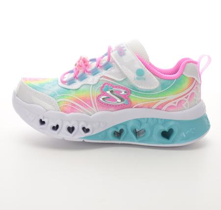 Skechers Flutter Heart Lights - Groovy Swirl Çocuk Spor Ayakkabı Beyaz
