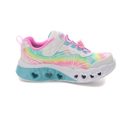 Skechers Flutter Heart Lights - Groovy Swirl Çocuk Spor Ayakkabı Beyaz