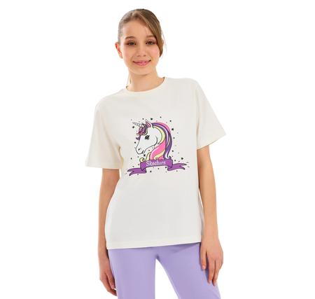 Skechers G Graphic Tee T-Shirt Çocuk T-Shirt Beyaz