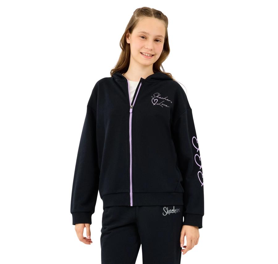 Skechers G Lw Fleece Full Zıp Sweatshirt Çocuk Ceket Siyah Skechers G Lw Fleece Full Zıp Sweatshirt Çocuk Ceket Siyah