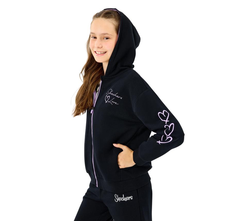 Skechers G Lw Fleece Full Zıp Sweatshirt Çocuk Ceket Siyah Skechers G Lw Fleece Full Zıp Sweatshirt Çocuk Ceket Siyah