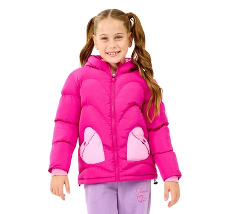 Skechers G Puffer Jacket Çocuk Mont Pembe