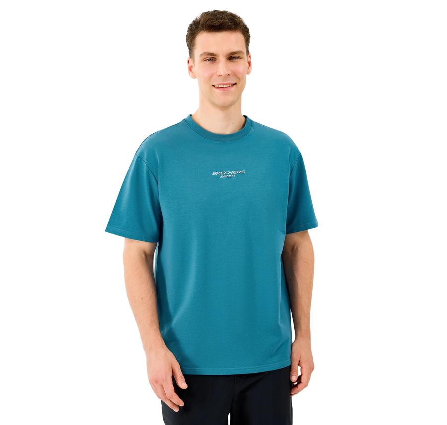 Skechers Graphic T-Shirt M Short Sleeve Erkek T-Shirt Turkuaz Skechers Graphic T-Shirt M Short Sleeve Erkek T-Shirt Turkuaz