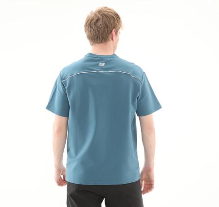 Skechers Graphic T-Shirt M Short Sleeve Erkek T-Shirt Mavi