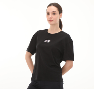 Skechers Graphic T-Shirt W Short Sleeve Kadın T-Shirt Siyah