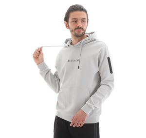 Skechers M 2Xı-Lock Arm Zipped Hoodie Erkek Sweatshirt Gri