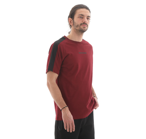 Skechers M Branded Stripe T-Shirt Erkek T-Shirt Bordo