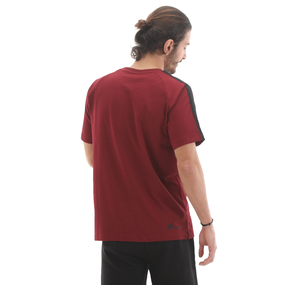 Skechers M Branded Stripe T-Shirt Erkek T-Shirt Bordo