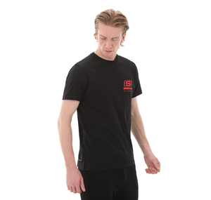 Skechers M Chest Logo T-Shirt Erkek T-Shirt Siyah