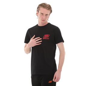 Skechers M Chest Logo T-Shirt Erkek T-Shirt Siyah