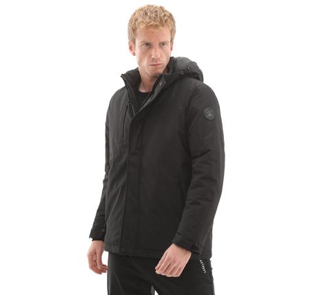 Skechers M Coated Jacket Erkek Mont Siyah Skechers M Coated Jacket Erkek Mont Siyah