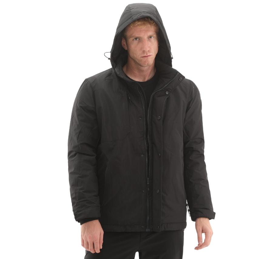 Skechers M Coated Jacket Erkek Mont Siyah Skechers M Coated Jacket Erkek Mont Siyah