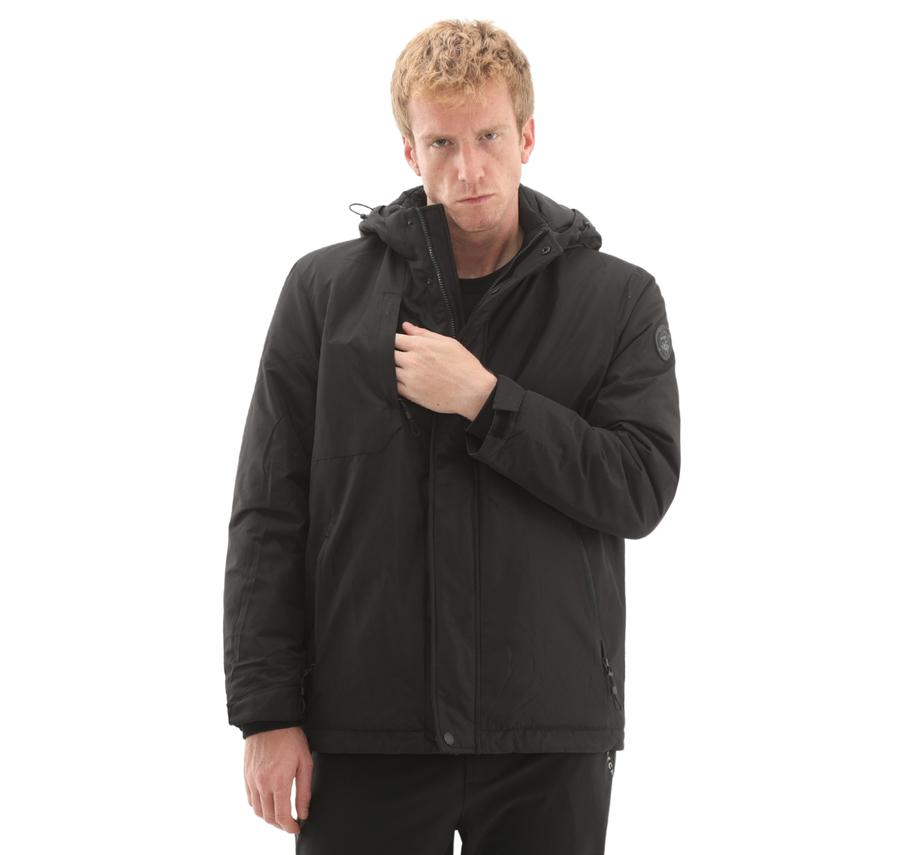 Skechers M Coated Jacket Erkek Mont Siyah Skechers M Coated Jacket Erkek Mont Siyah