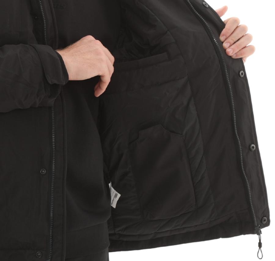 Skechers M Coated Jacket Erkek Mont Siyah Skechers M Coated Jacket Erkek Mont Siyah