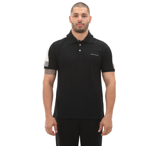 Skechers M Colorblock Polo T-Shirt Erkek T-Shirt Siyah