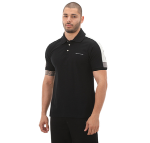 Skechers M Colorblock Polo T-Shirt Erkek T-Shirt Siyah