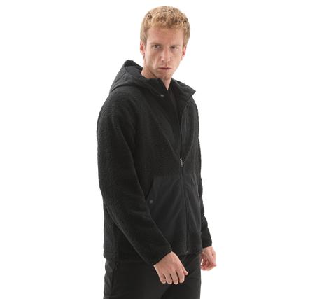 Skechers M Comfort Hoodie Sherpa Jacket Erkek Ceket Siyah Skechers M Comfort Hoodie Sherpa Jacket Erkek Ceket Siyah