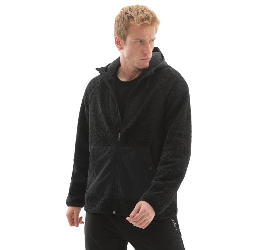 Skechers M Comfort Hoodie Sherpa Jacket Erkek Ceket Siyah Skechers M Comfort Hoodie Sherpa Jacket Erkek Ceket Siyah