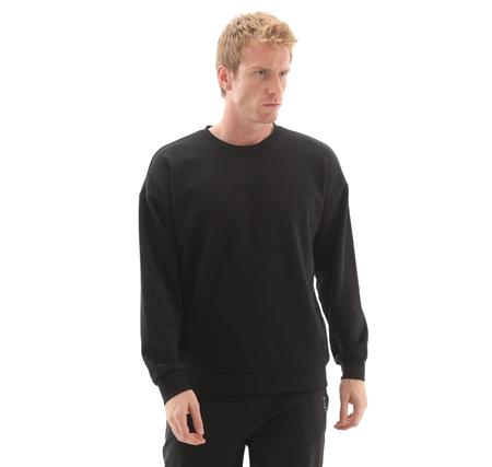 Skechers M Essential Crewneck Sweatshirt Erkek Siyah Skechers M Essential Crewneck Sweatshirt Erkek Siyah