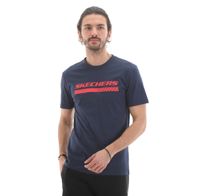 Skechers M Graphic Tee Big Logo T-Shirt Erkek T-Shirt Lacivert