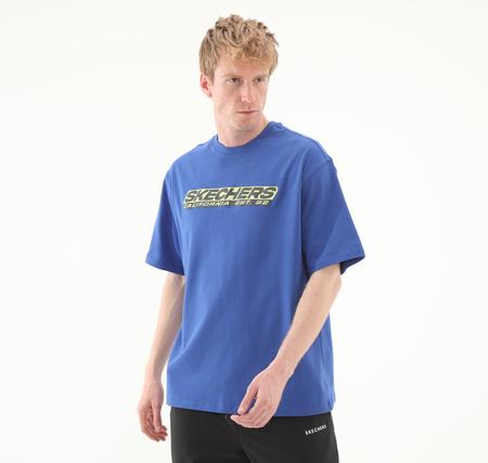 Skechers M Heavyweight Graphic Tee T-Shirt Erkek T-Shirt Lacivert