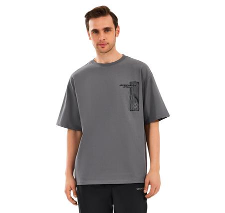 Skechers M Heavyweight Graphic Tee T-Shirt Erkek T-Shirt Gri