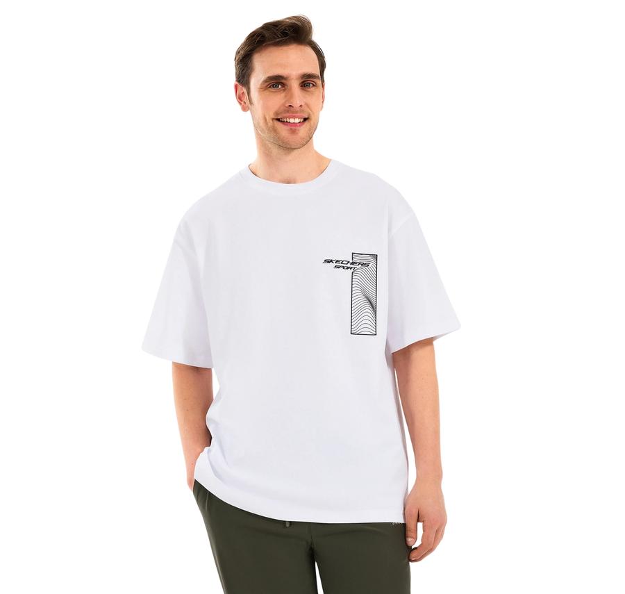 Skechers M Heavyweight Graphic Tee T-Shirt Erkek T-Shirt Beyaz Skechers M Heavyweight Graphic Tee T-Shirt Erkek T-Shirt Beyaz