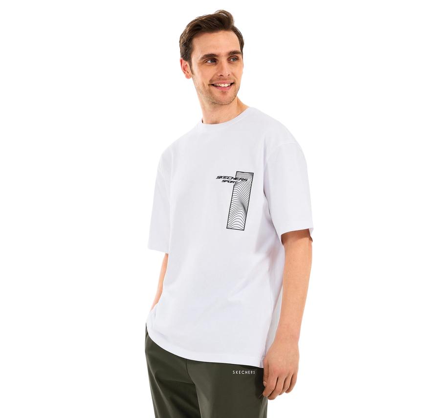 Skechers M Heavyweight Graphic Tee T-Shirt Erkek T-Shirt Beyaz Skechers M Heavyweight Graphic Tee T-Shirt Erkek T-Shirt Beyaz