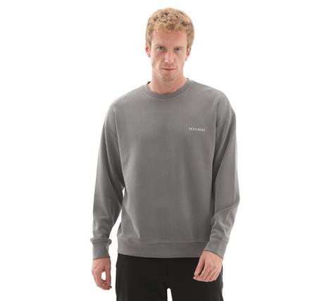 Skechers M Loose Crewneck Sweatshirt Erkek Gri Skechers M Loose Crewneck Sweatshirt Erkek Gri